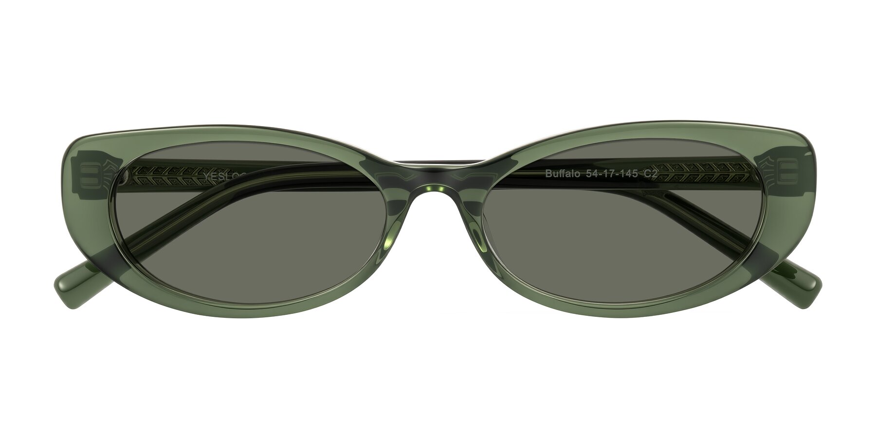 Folded Front of Buffalo in Olive Green with Gray Polarized Lenses
