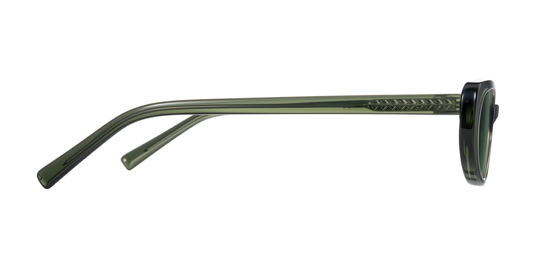 Side of Buffalo in Olive Green with Green Polarized Lenses