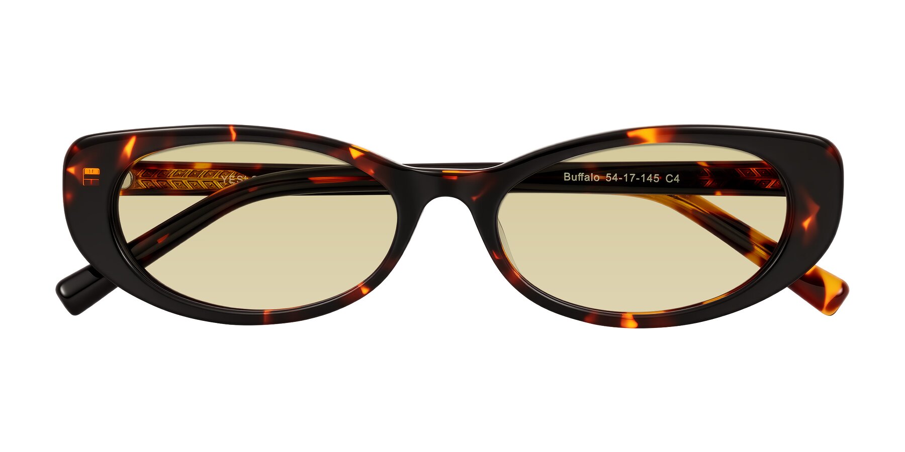 Folded Front of Buffalo in Tortoise with Light Champagne Tinted Lenses