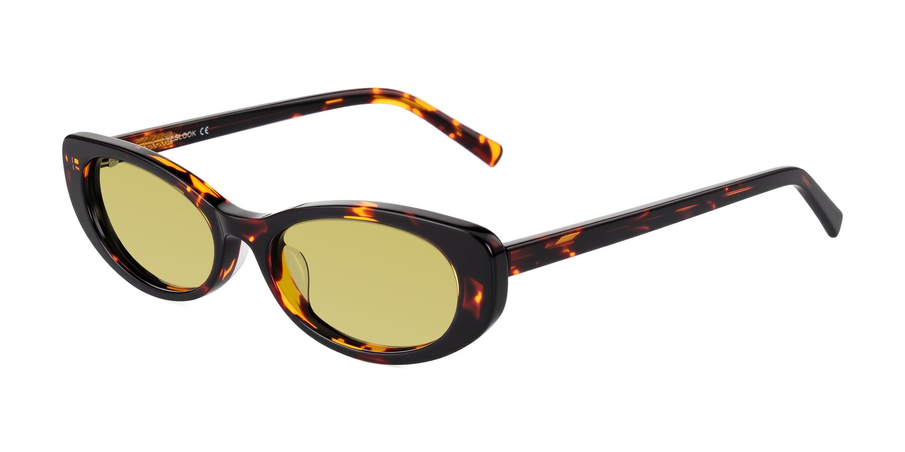 Angle of Buffalo in Tortoise with Medium Champagne Tinted Lenses