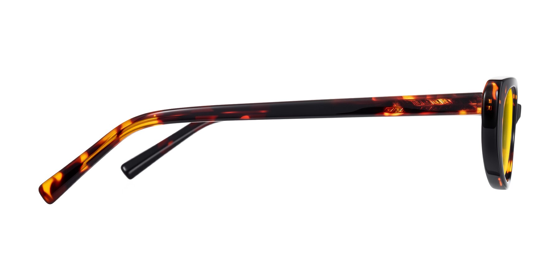Side of Buffalo in Tortoise with Yellow Tinted Lenses