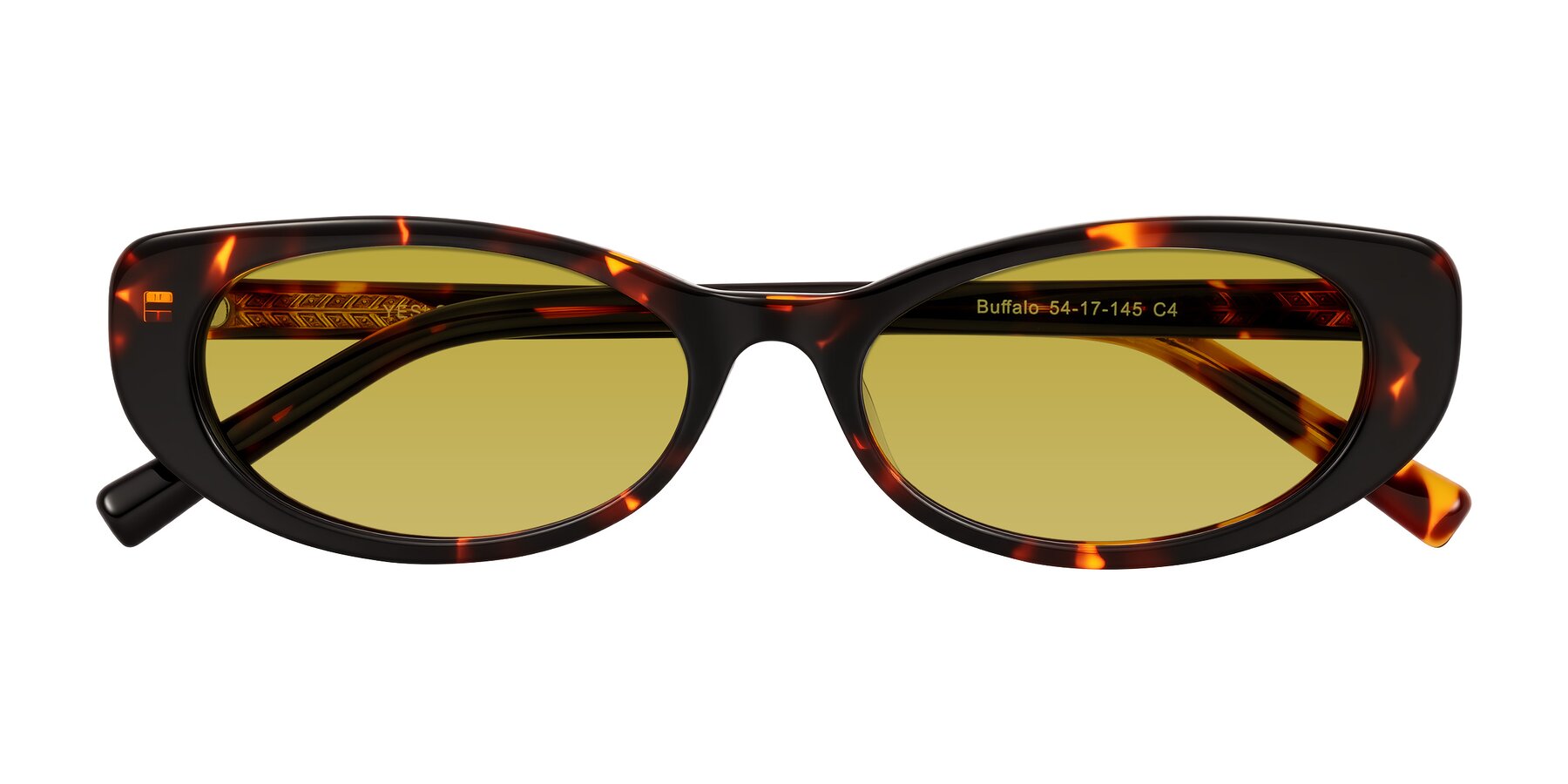 Folded Front of Buffalo in Tortoise with Champagne Tinted Lenses