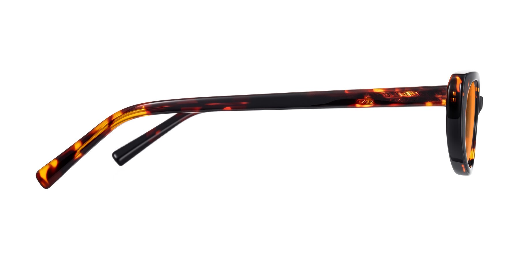 Side of Buffalo in Tortoise with Orange Tinted Lenses