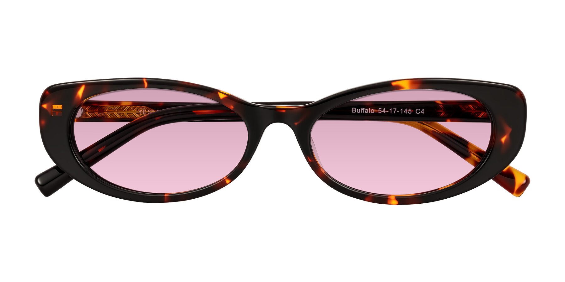 Folded Front of Buffalo in Tortoise with Light Wine Tinted Lenses