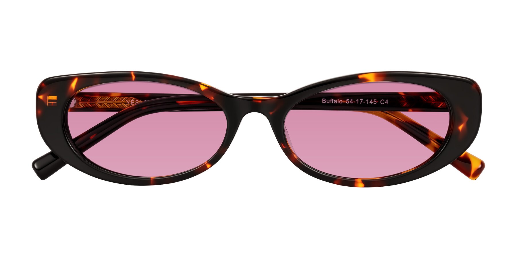 Folded Front of Buffalo in Tortoise with Medium Wine Tinted Lenses