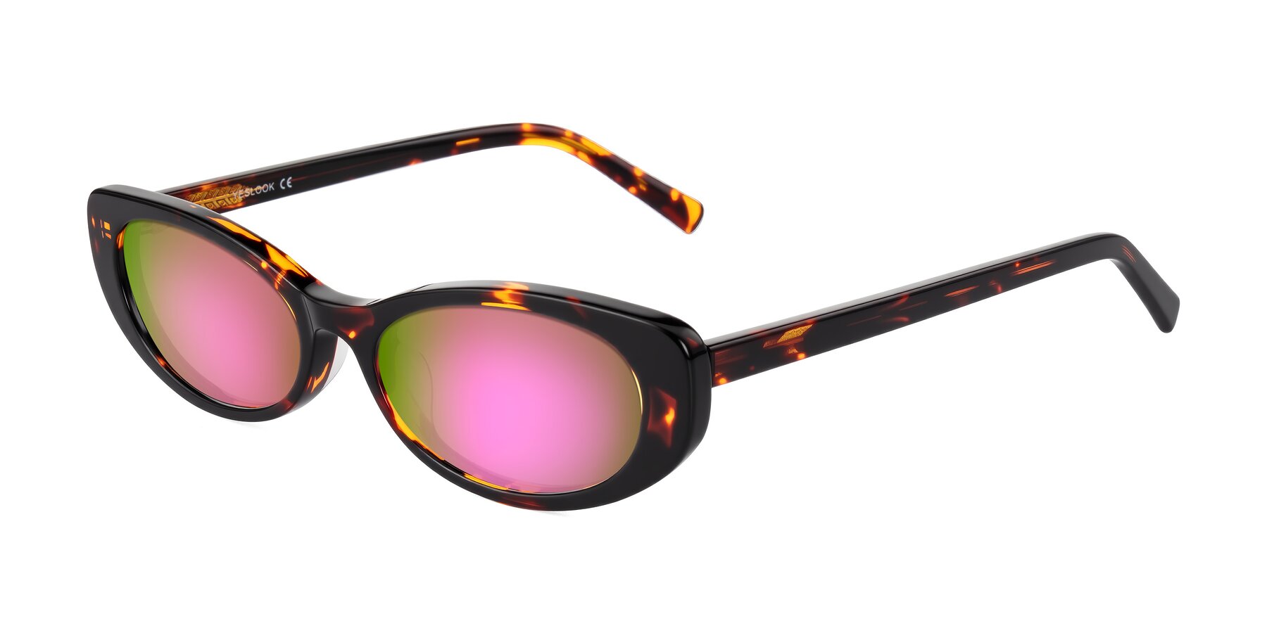 Angle of Buffalo in Tortoise with Pink Mirrored Lenses