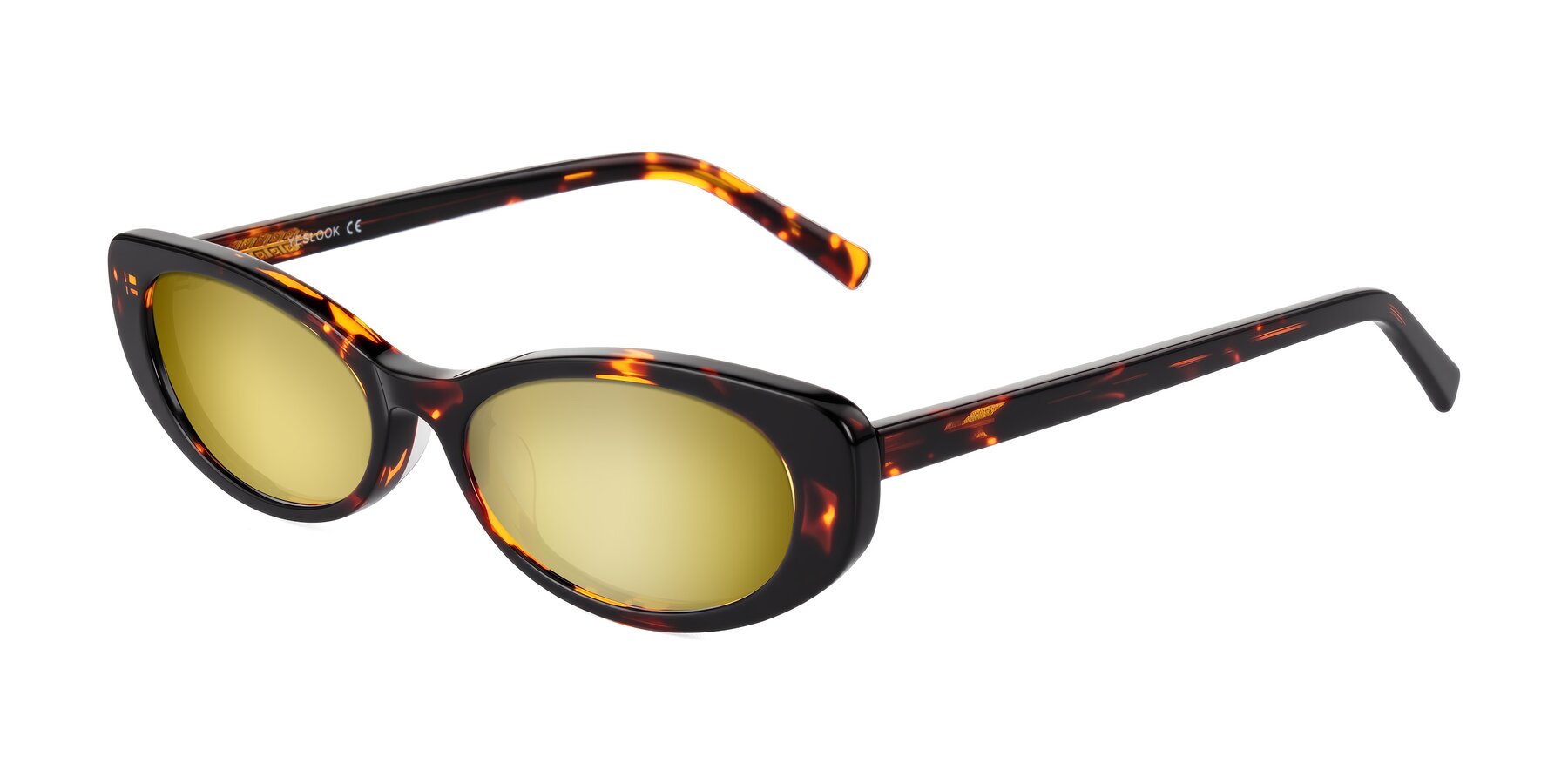 Angle of Buffalo in Tortoise with Gold Mirrored Lenses