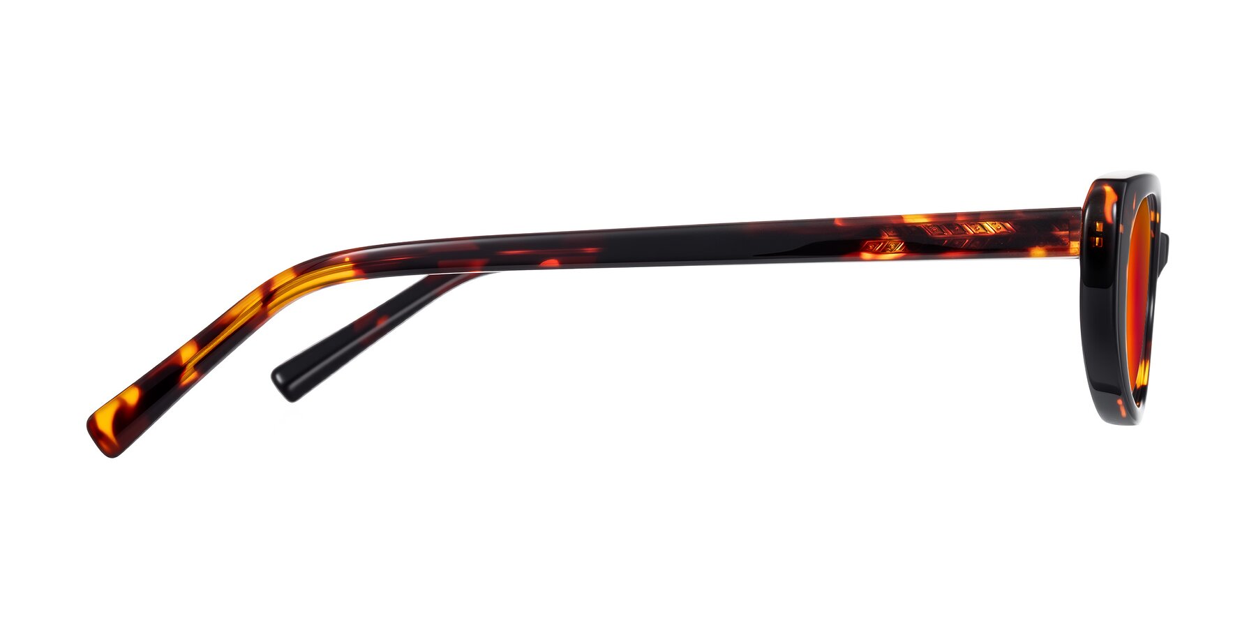 Side of Buffalo in Tortoise with Red Gold Mirrored Lenses