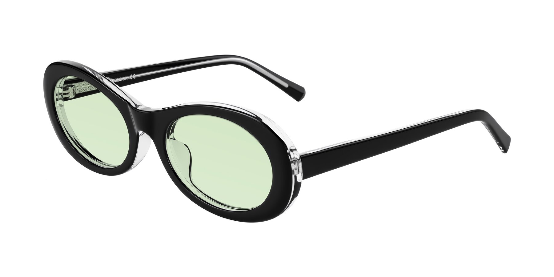 Angle of Layo in Black/Clear with Light Green Tinted Lenses