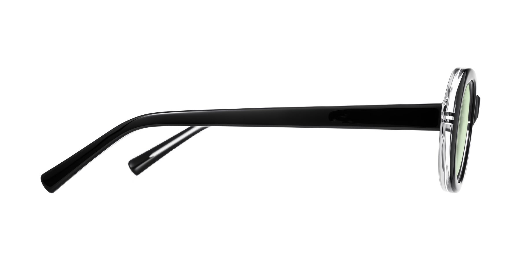 Side of Layo in Black/Clear with Light Green Tinted Lenses