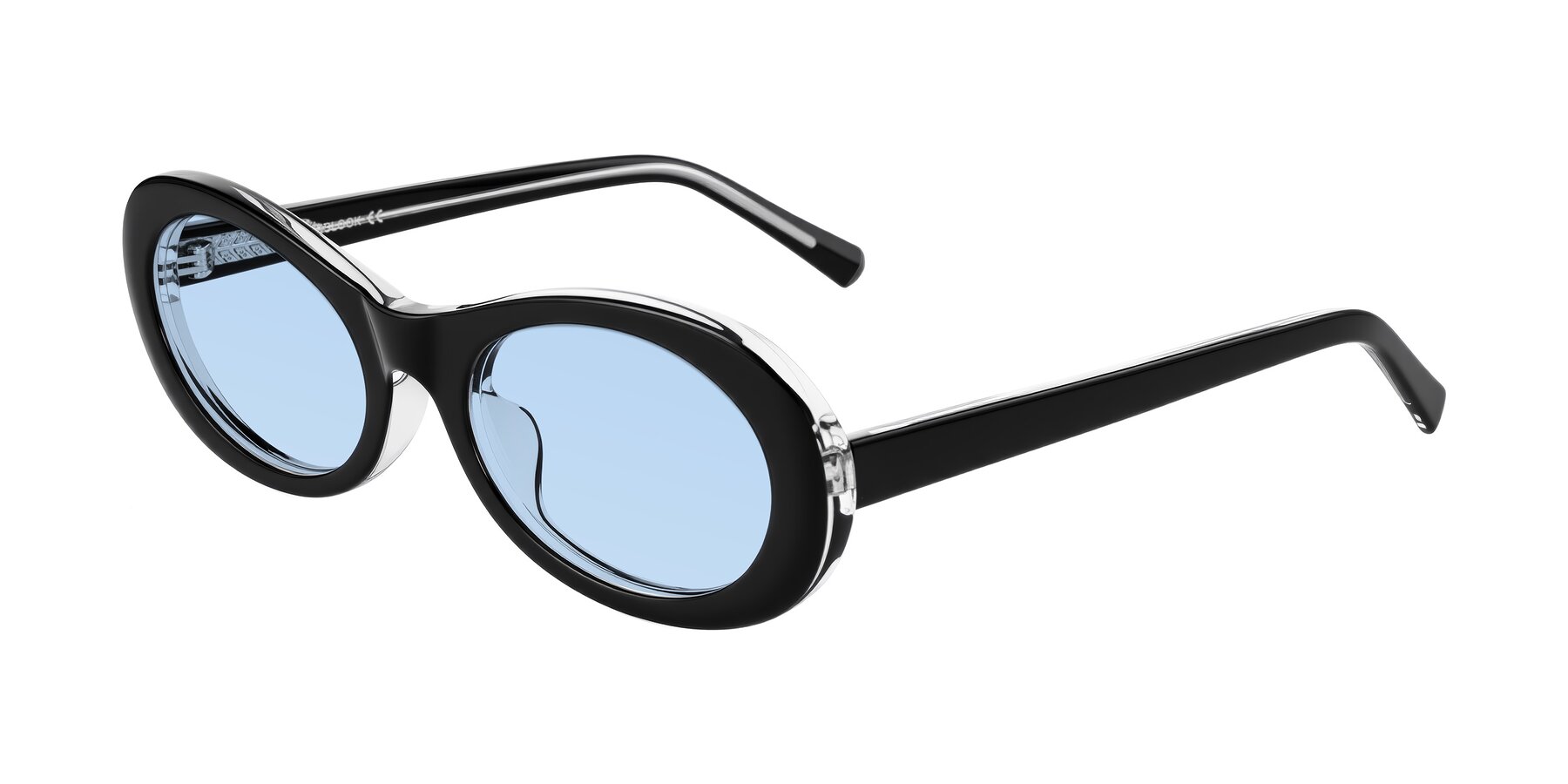Angle of Layo in Black/Clear with Light Blue Tinted Lenses