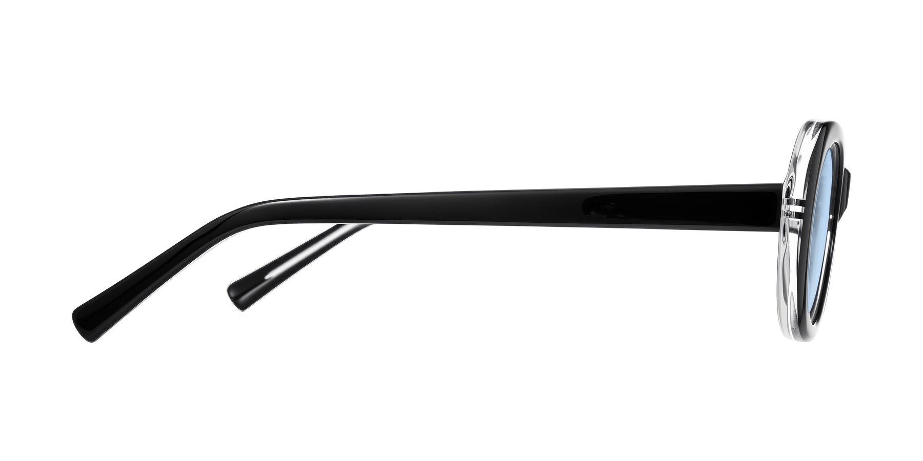 Side of Layo in Black/Clear with Light Blue Tinted Lenses