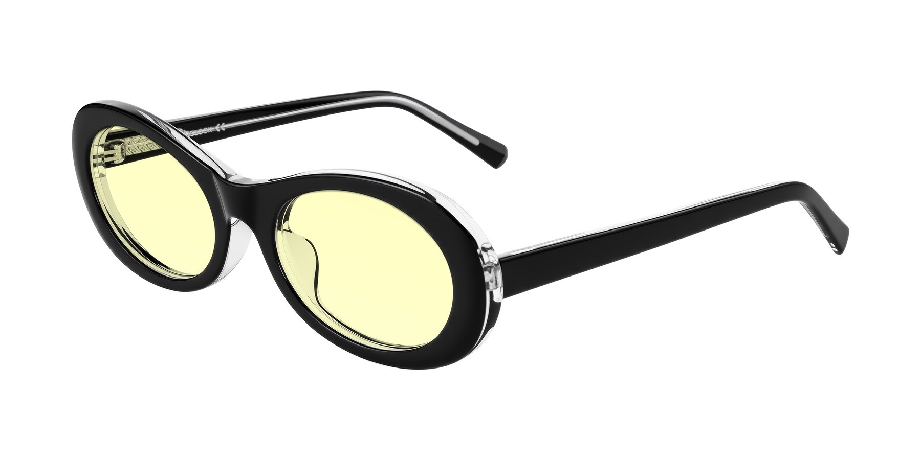 Angle of Layo in Black/Clear with Light Yellow Tinted Lenses