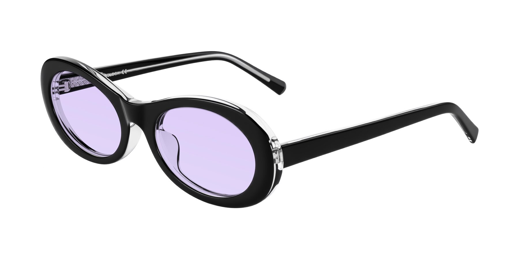 Angle of Layo in Black/Clear with Light Purple Tinted Lenses
