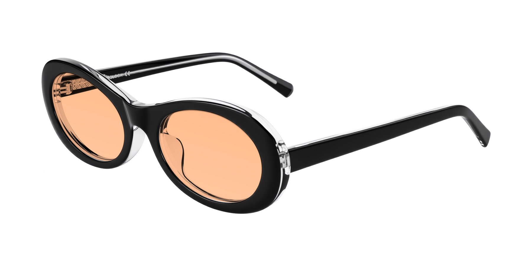 Angle of Layo in Black/Clear with Light Orange Tinted Lenses