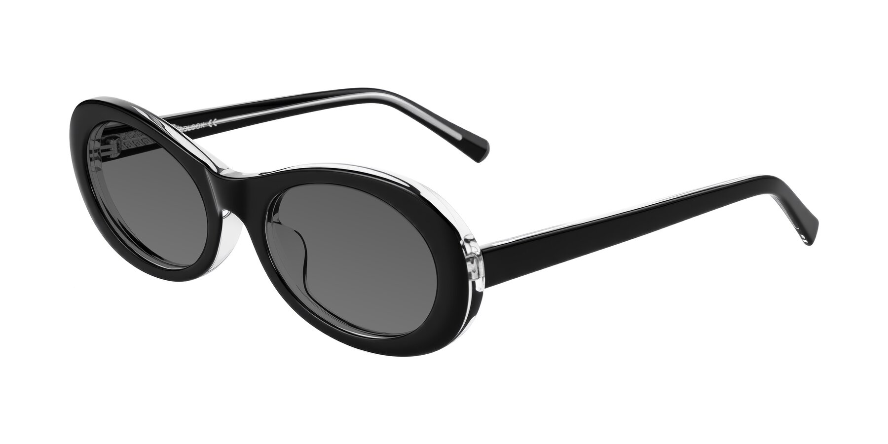 Angle of Layo in Black/Clear with Medium Gray Tinted Lenses
