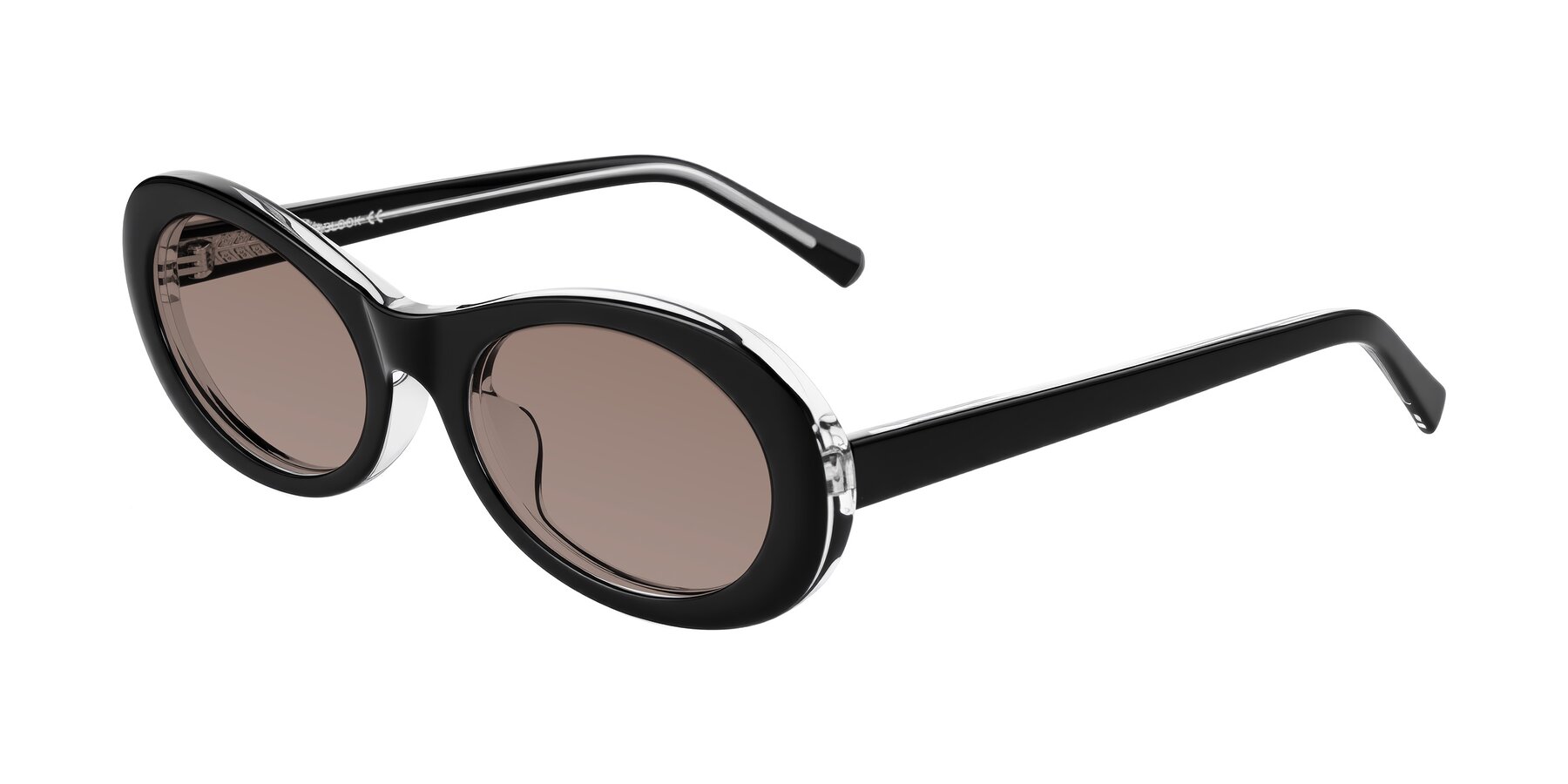 Angle of Layo in Black/Clear with Medium Brown Tinted Lenses