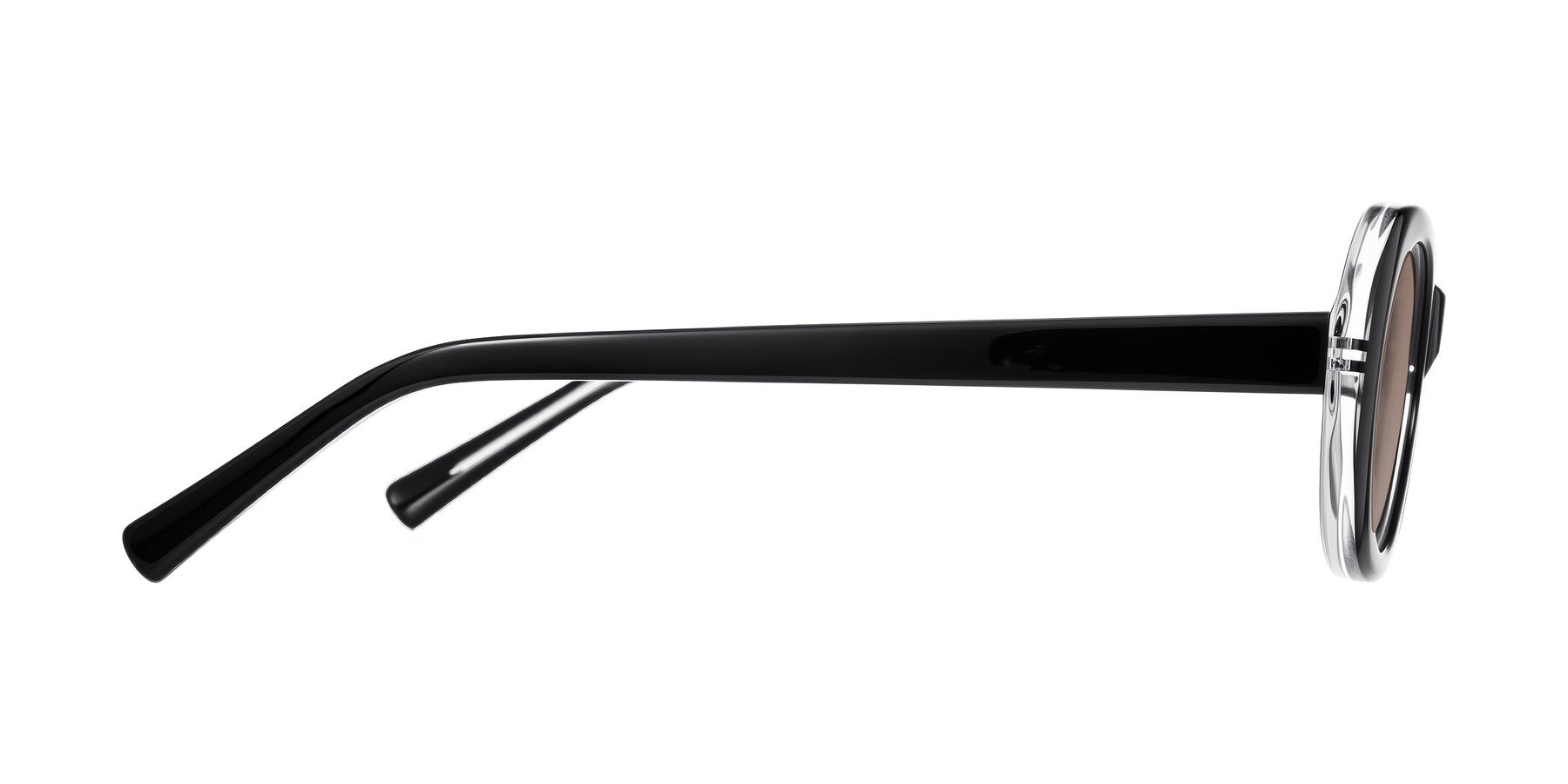 Side of Layo in Black/Clear with Medium Brown Tinted Lenses