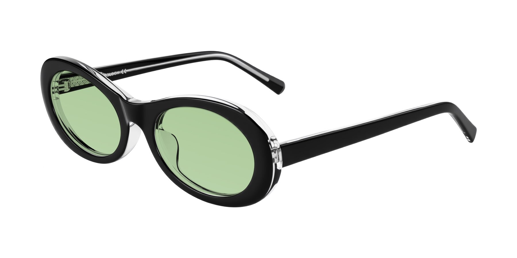 Angle of Layo in Black/Clear with Medium Green Tinted Lenses