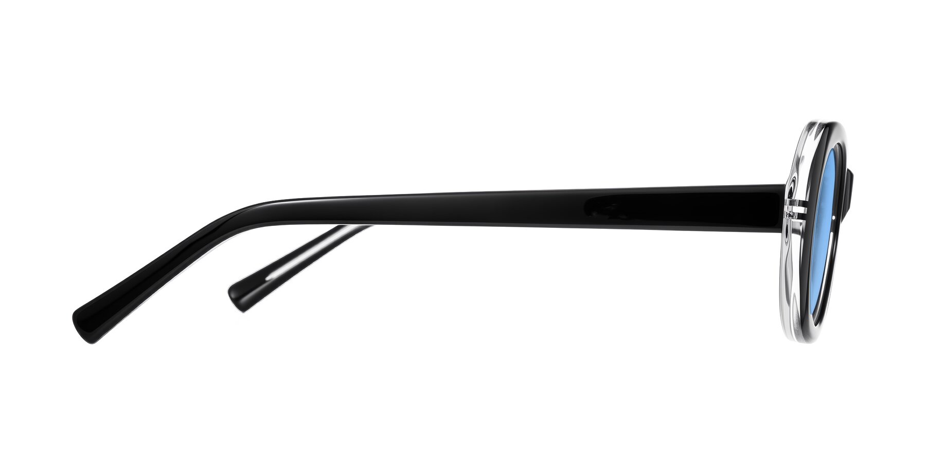 Side of Layo in Black/Clear with Medium Blue Tinted Lenses