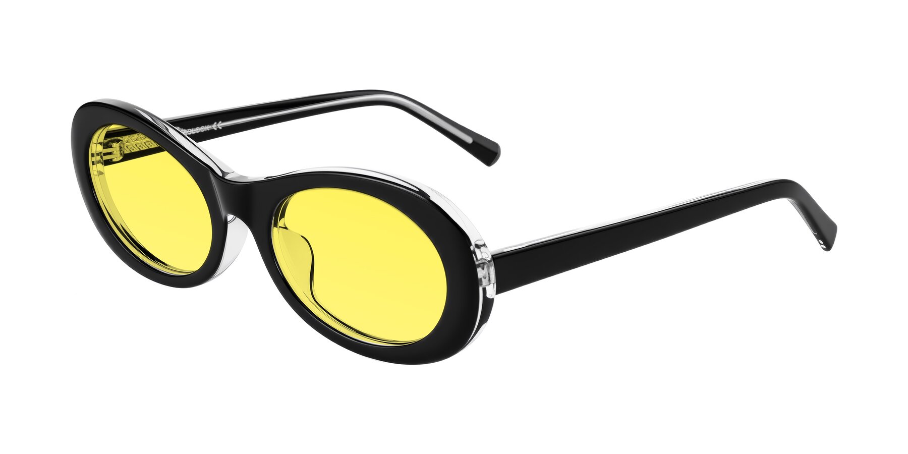 Angle of Layo in Black/Clear with Medium Yellow Tinted Lenses
