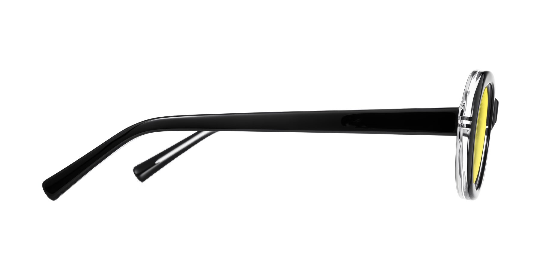Side of Layo in Black/Clear with Medium Yellow Tinted Lenses