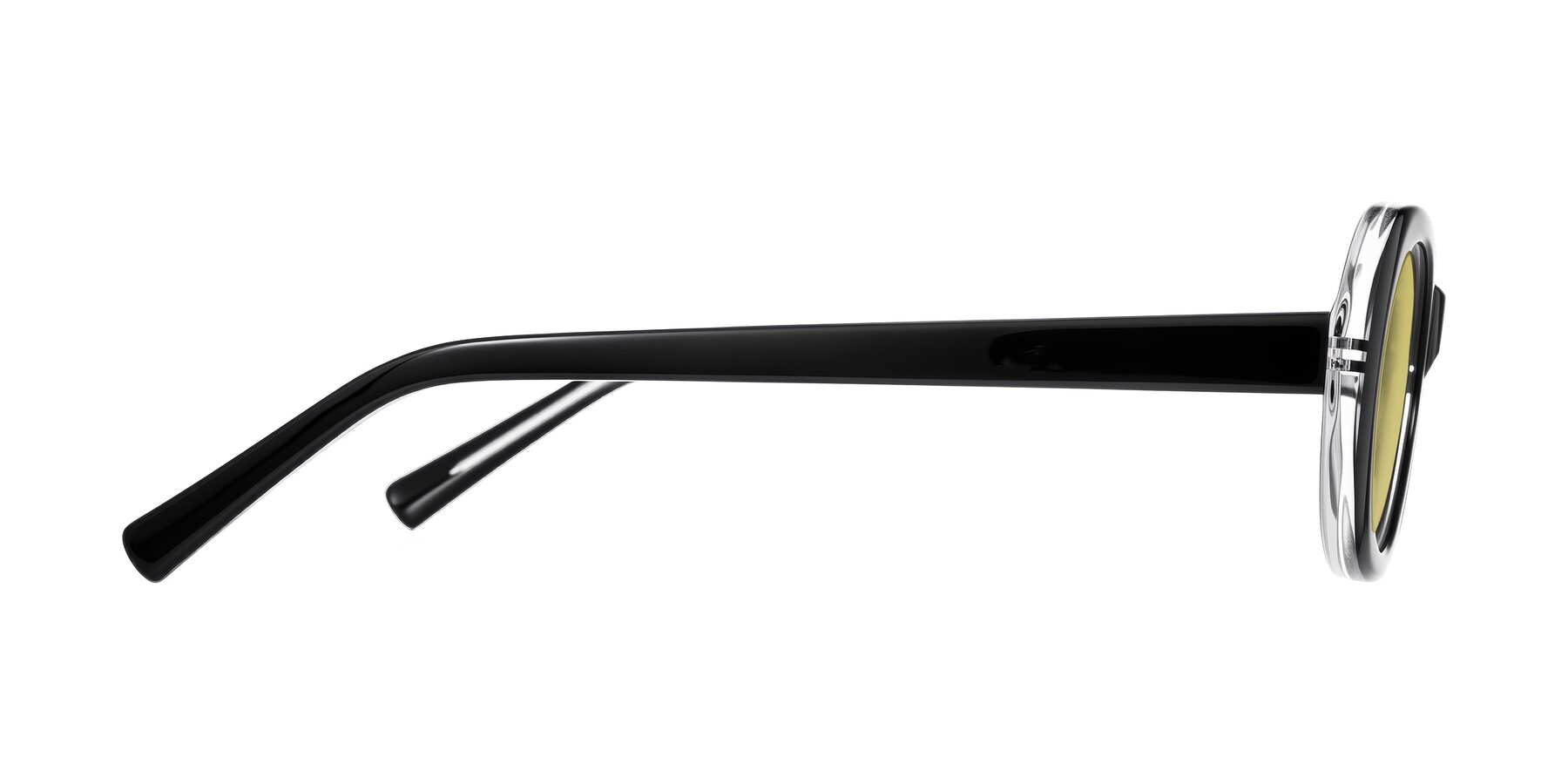 Side of Layo in Black/Clear with Medium Champagne Tinted Lenses