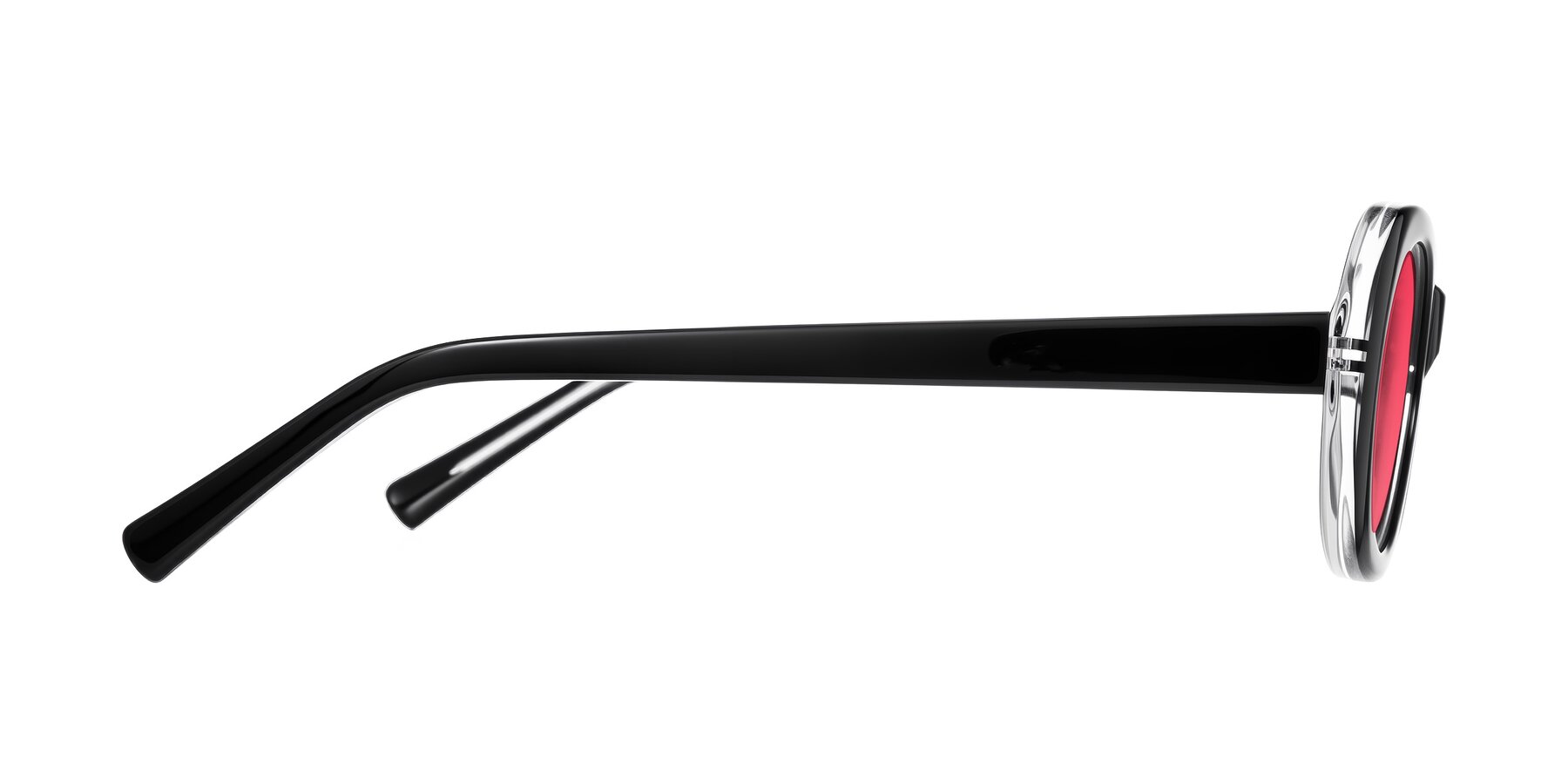 Side of Layo in Black/Clear with Red Tinted Lenses