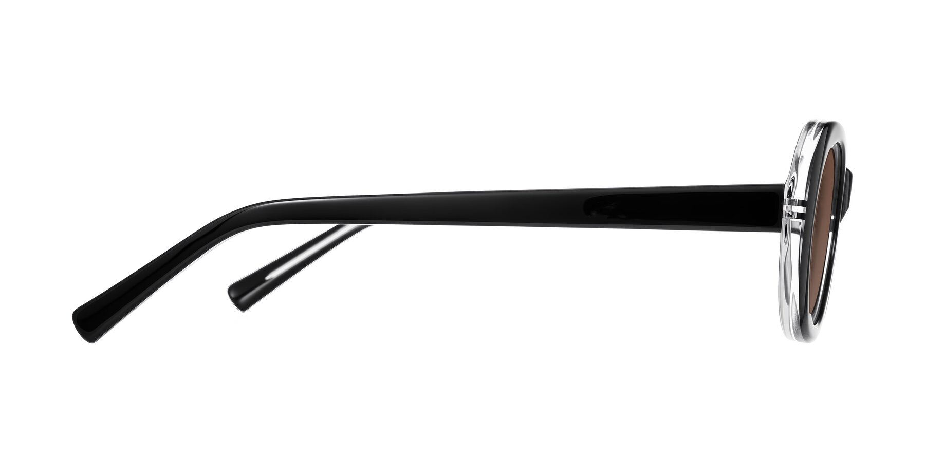 Side of Layo in Black/Clear with Brown Tinted Lenses