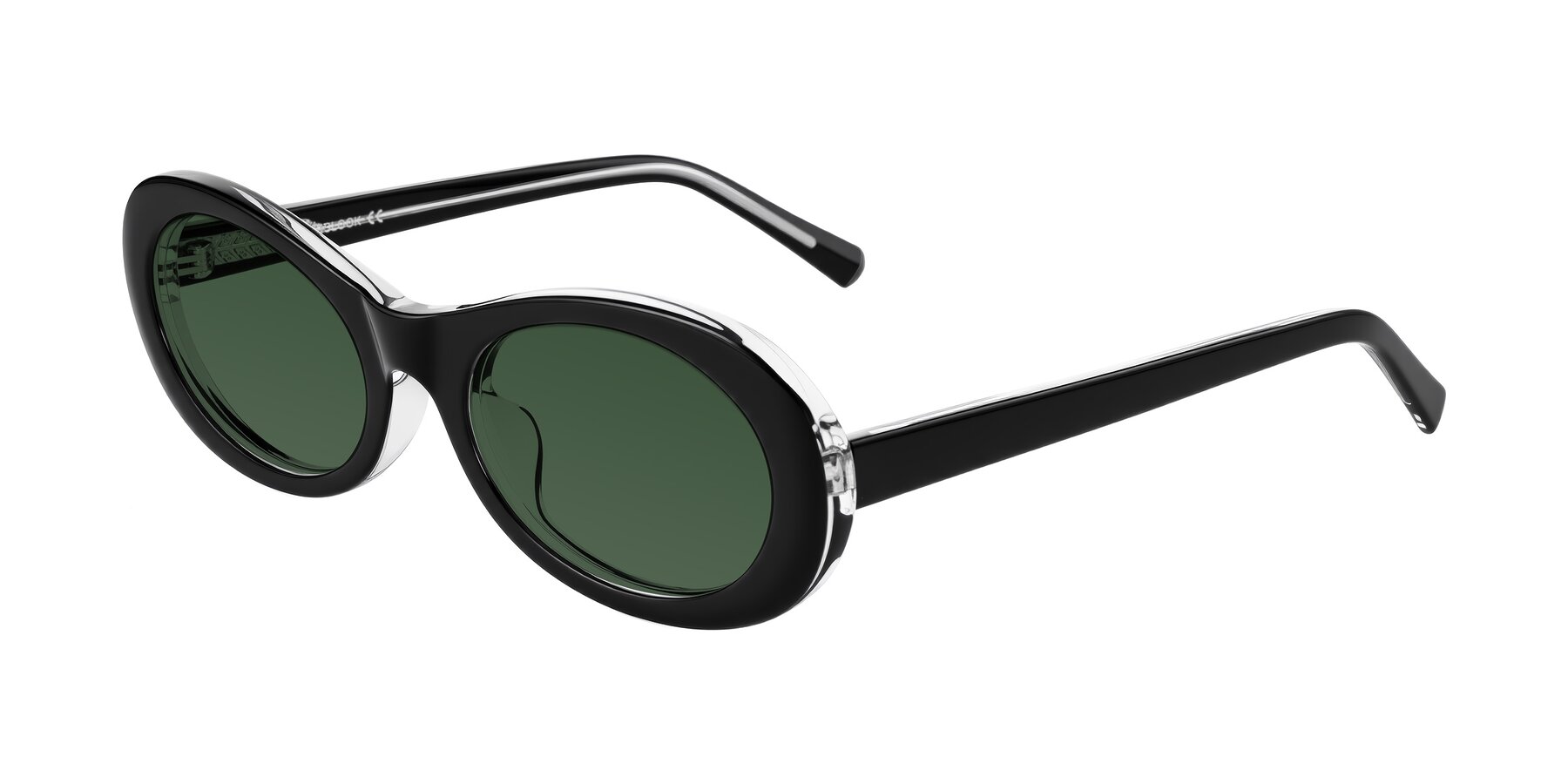 Angle of Layo in Black/Clear with Green Tinted Lenses