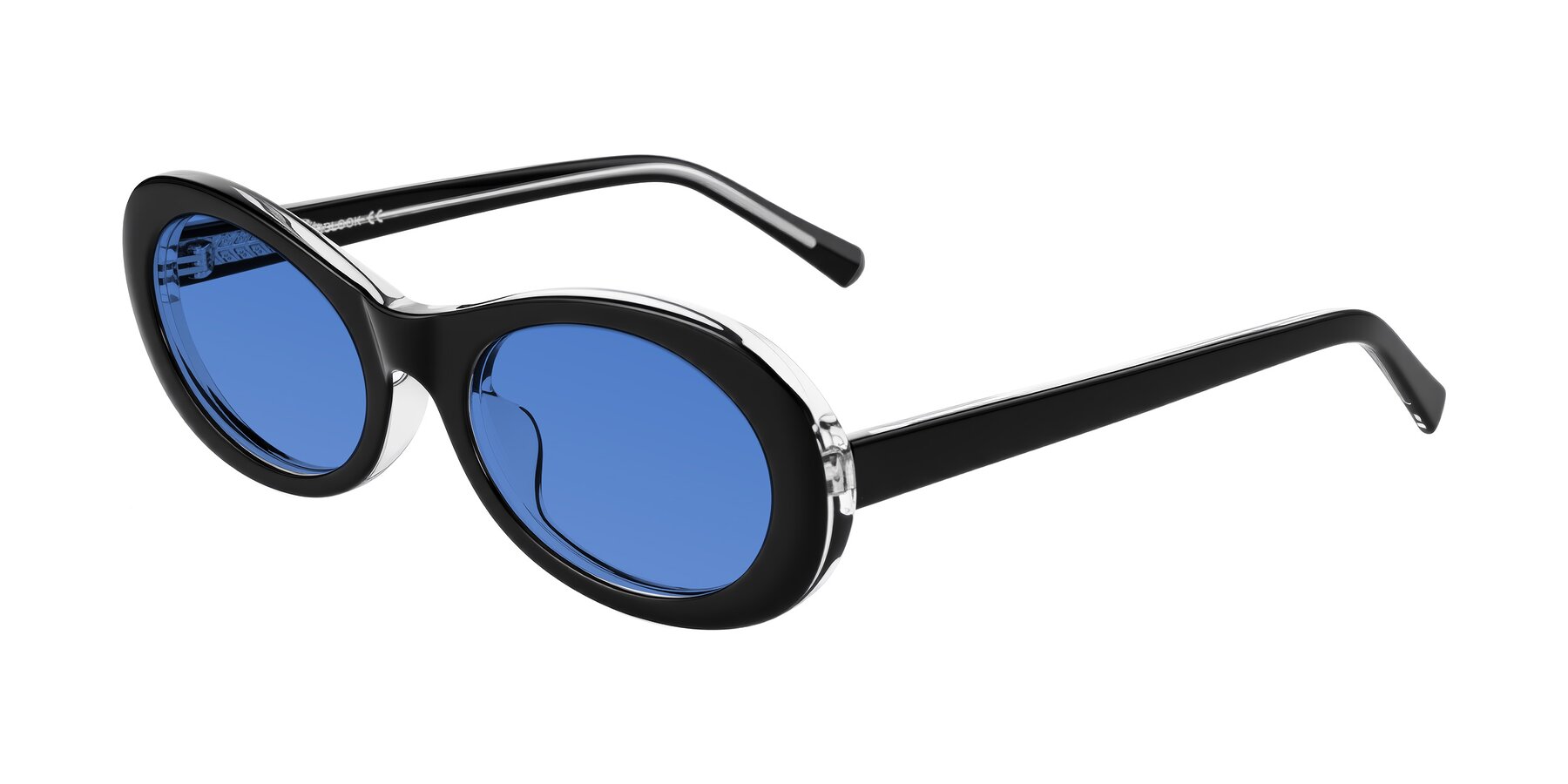 Angle of Layo in Black/Clear with Blue Tinted Lenses