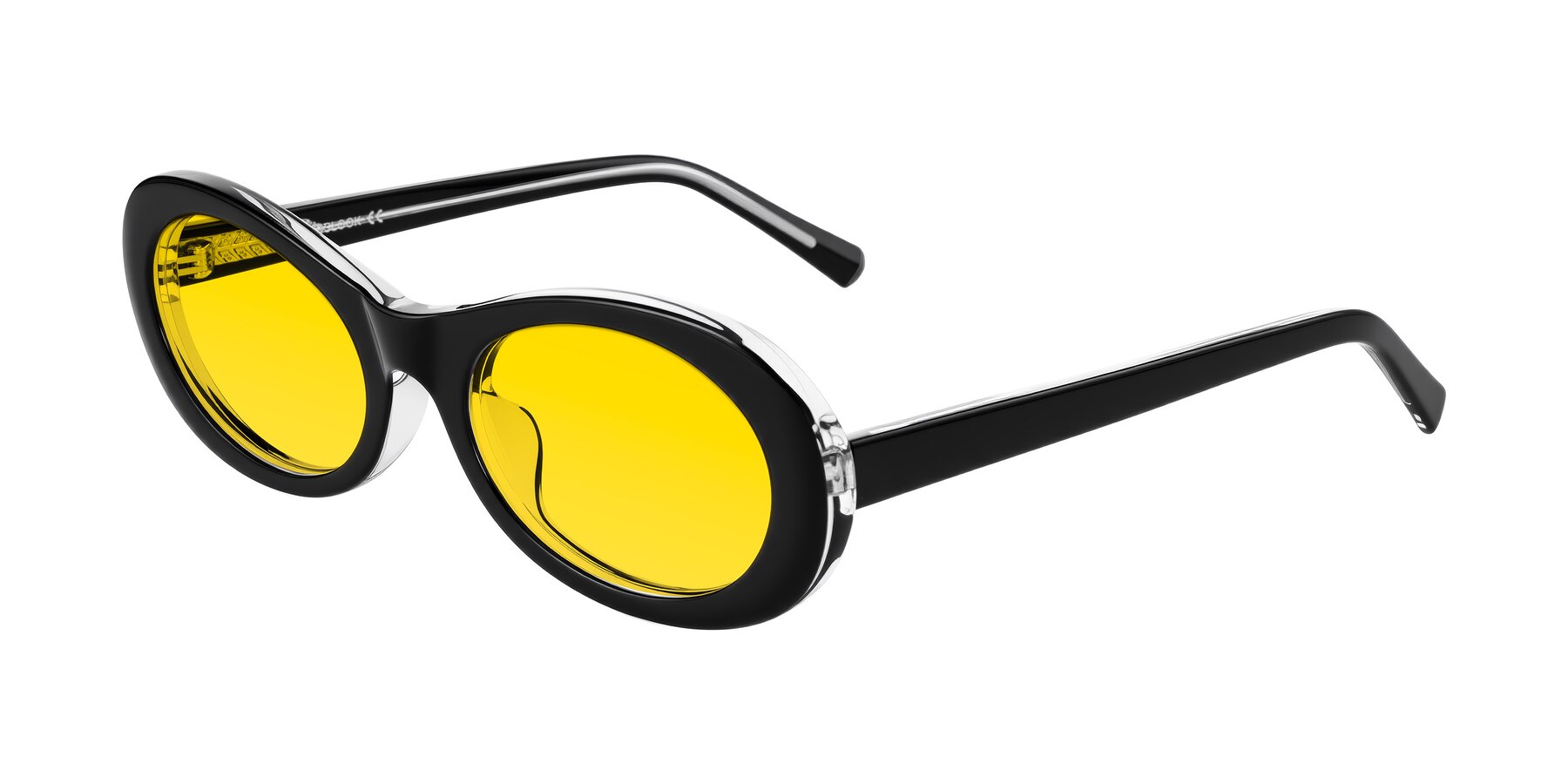 Angle of Layo in Black/Clear with Yellow Tinted Lenses