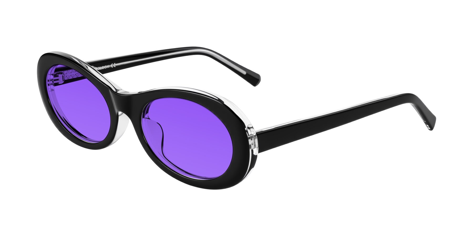 Angle of Layo in Black/Clear with Purple Tinted Lenses