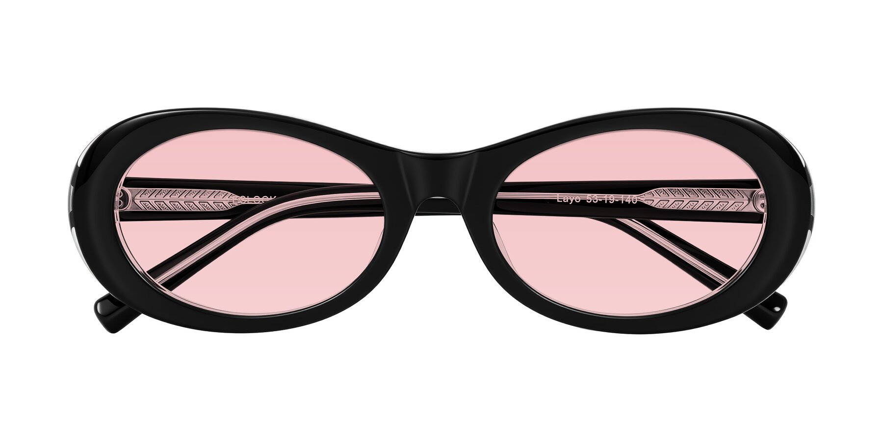 Folded Front of Layo in Black/Clear with Light Garnet Tinted Lenses