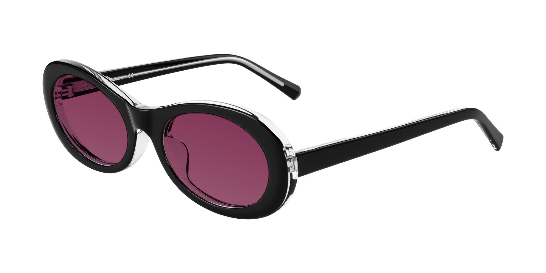 Angle of Layo in Black/Clear with Wine Tinted Lenses
