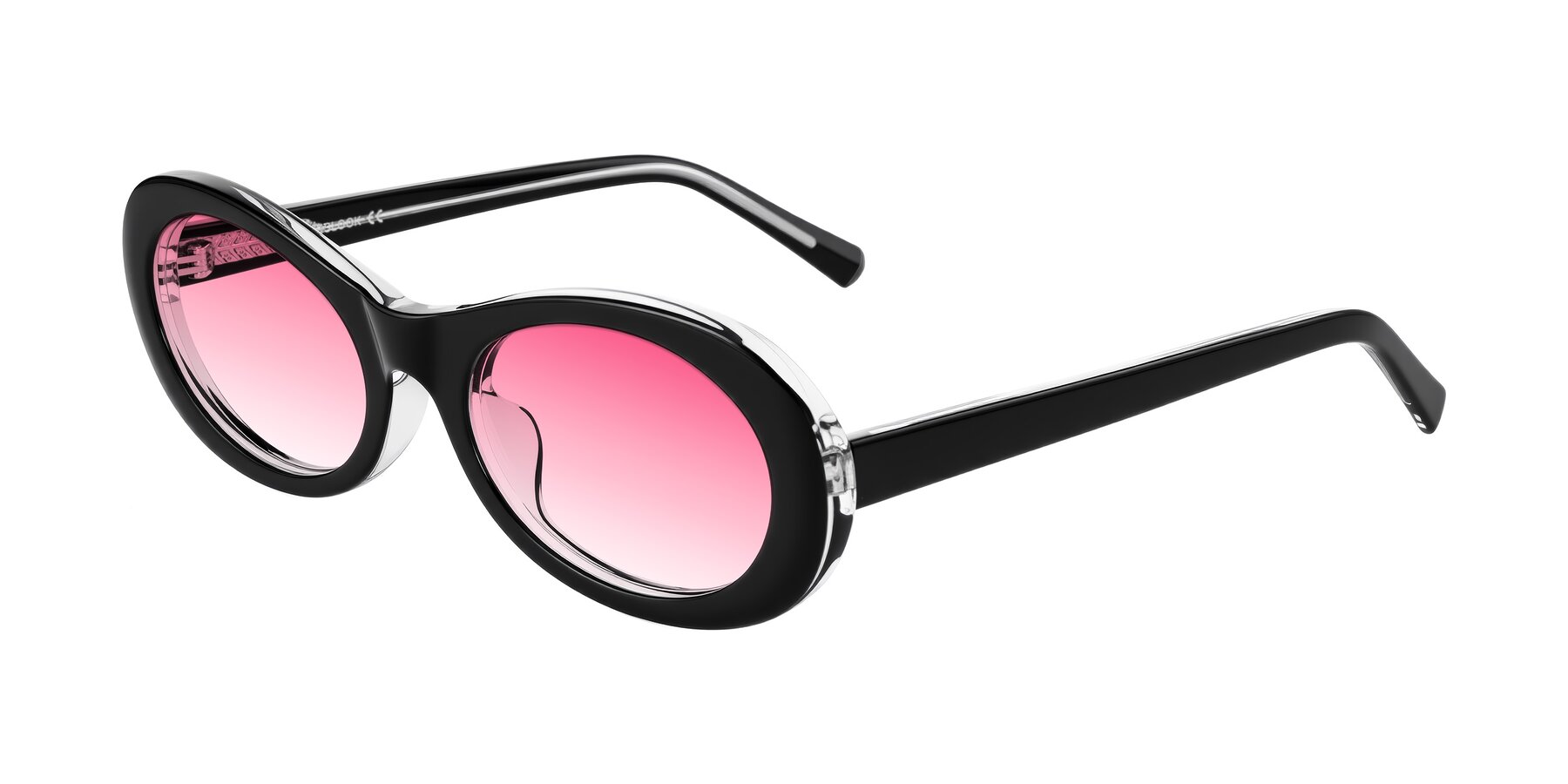 Angle of Layo in Black/Clear with Pink Gradient Lenses