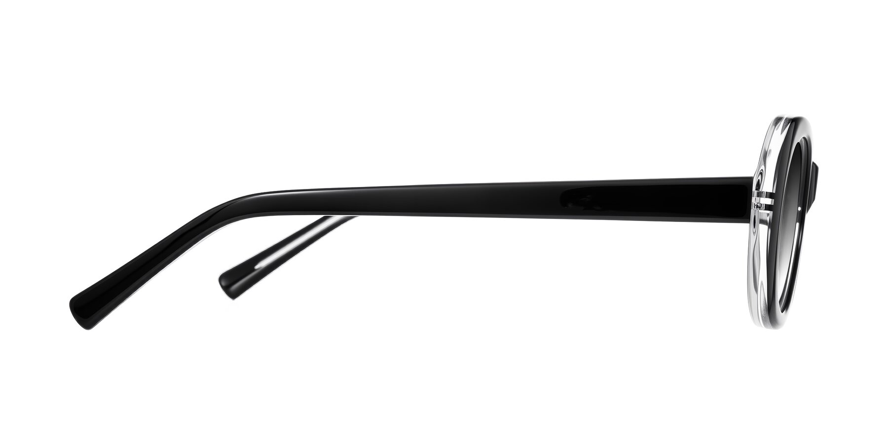 Side of Layo in Black/Clear with Gray Gradient Lenses