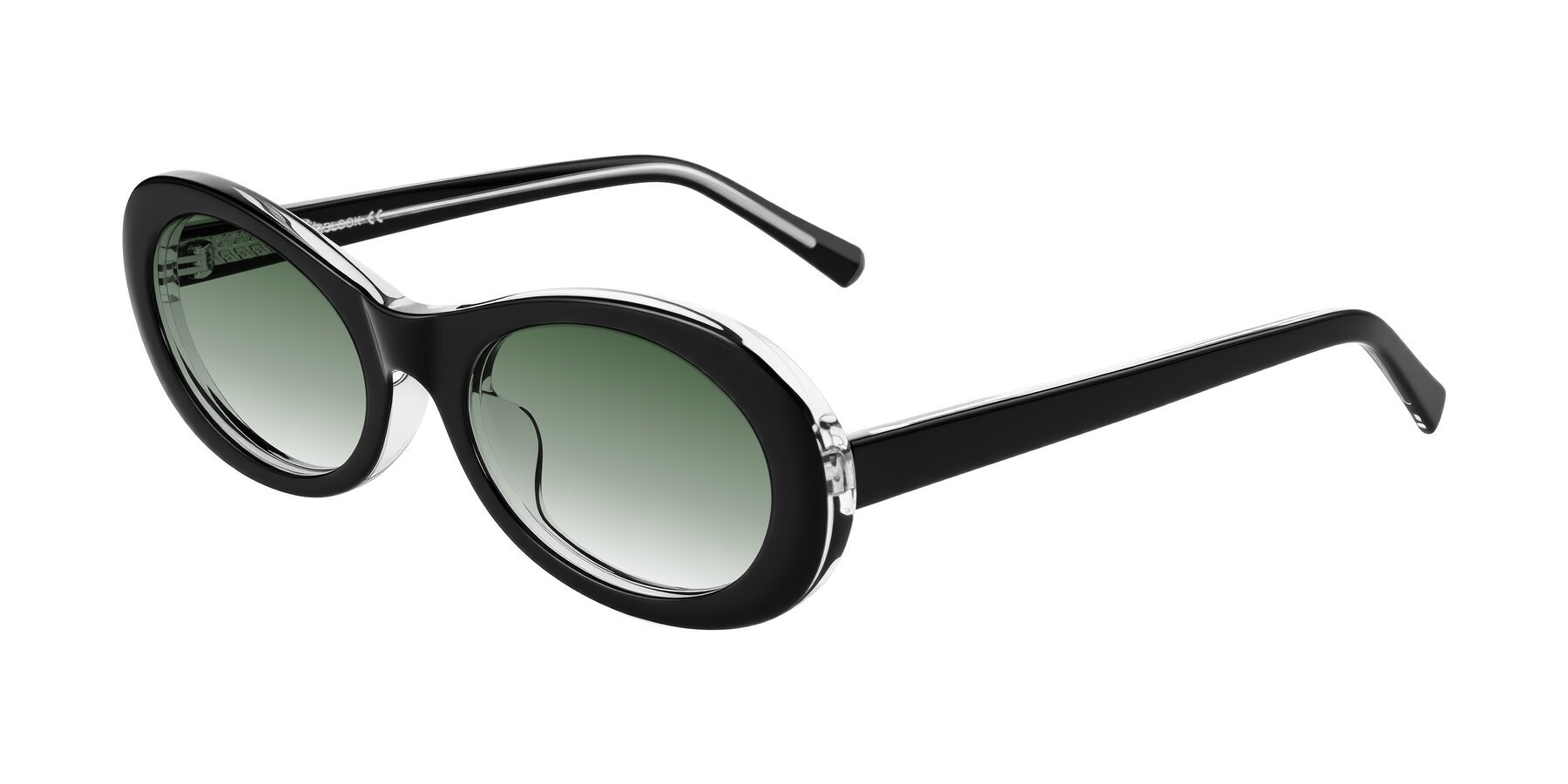 Angle of Layo in Black/Clear with Green Gradient Lenses