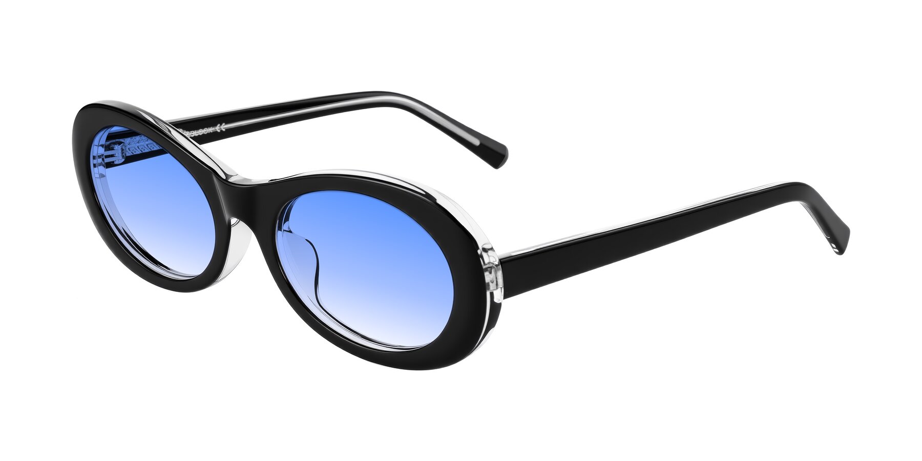 Angle of Layo in Black/Clear with Blue Gradient Lenses