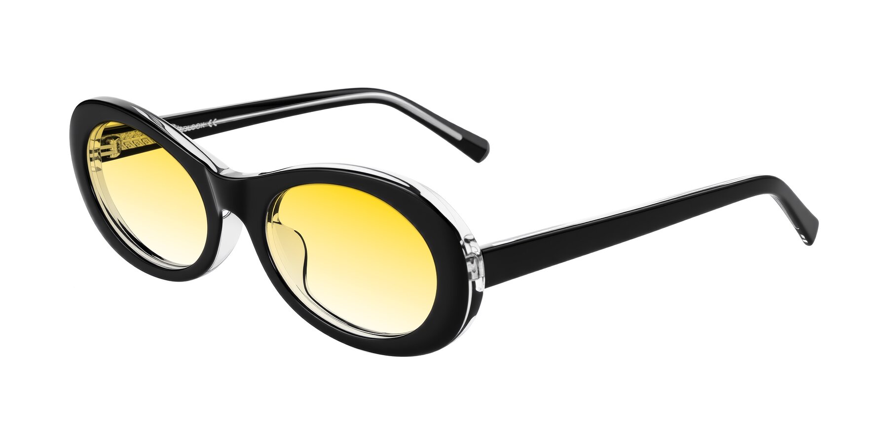 Angle of Layo in Black/Clear with Yellow Gradient Lenses