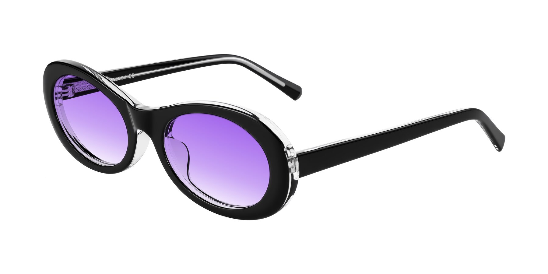Angle of Layo in Black/Clear with Purple Gradient Lenses
