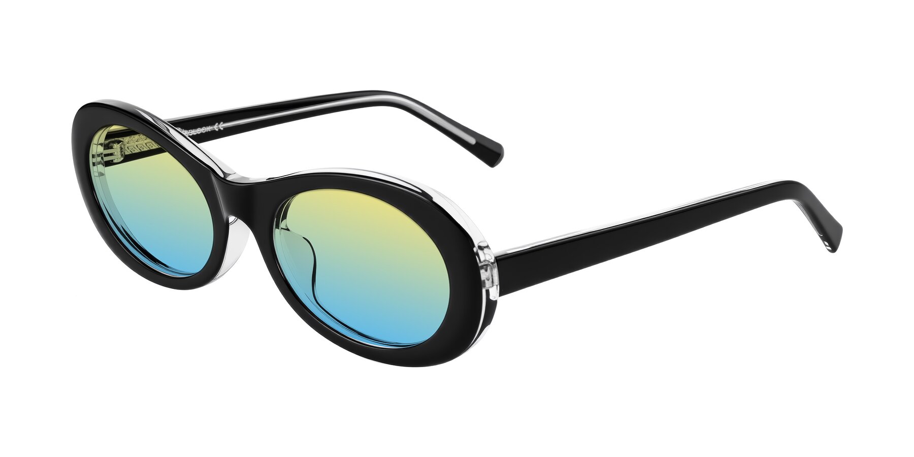 Angle of Layo in Black/Clear with Yellow / Blue Gradient Lenses