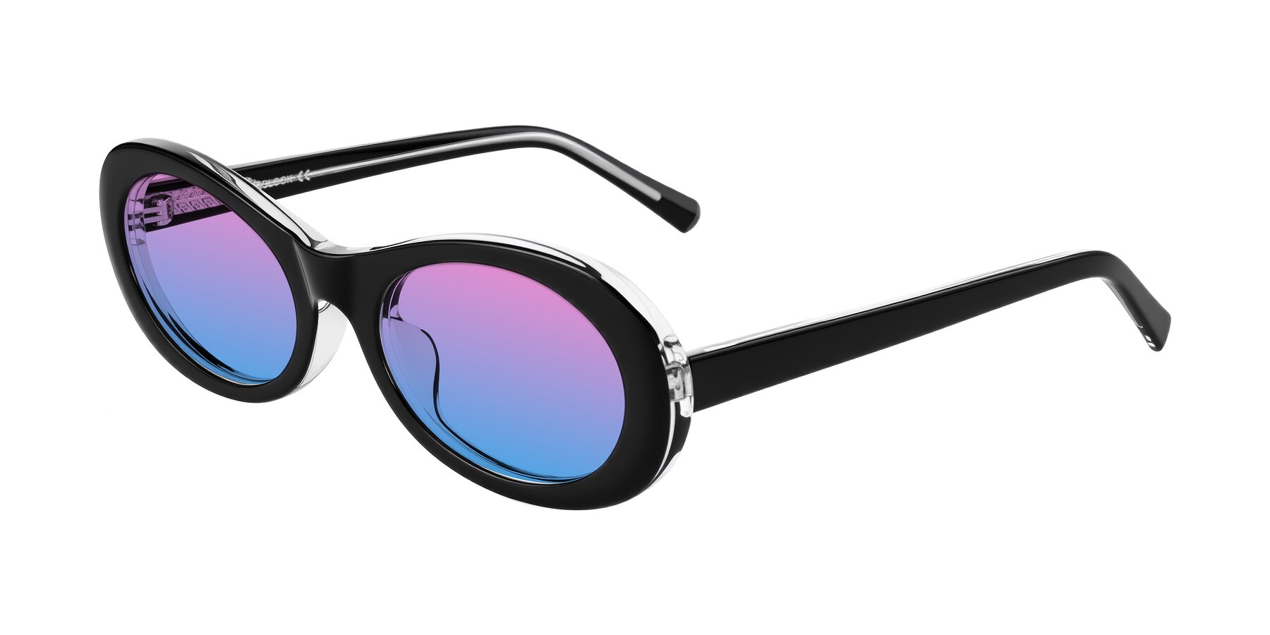 Angle of Layo in Black/Clear with Pink / Blue Gradient Lenses