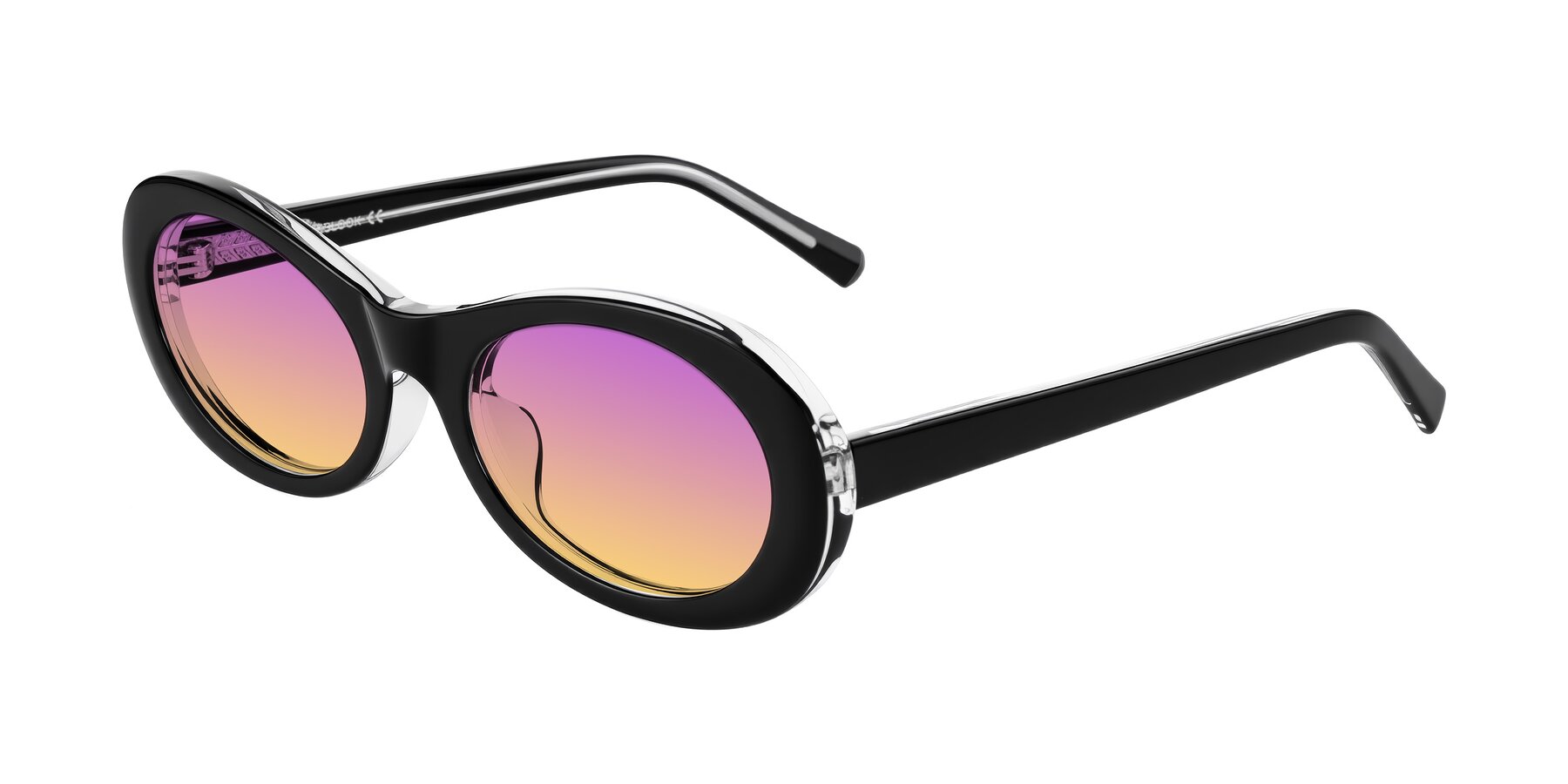 Angle of Layo in Black/Clear with Purple / Yellow Gradient Lenses