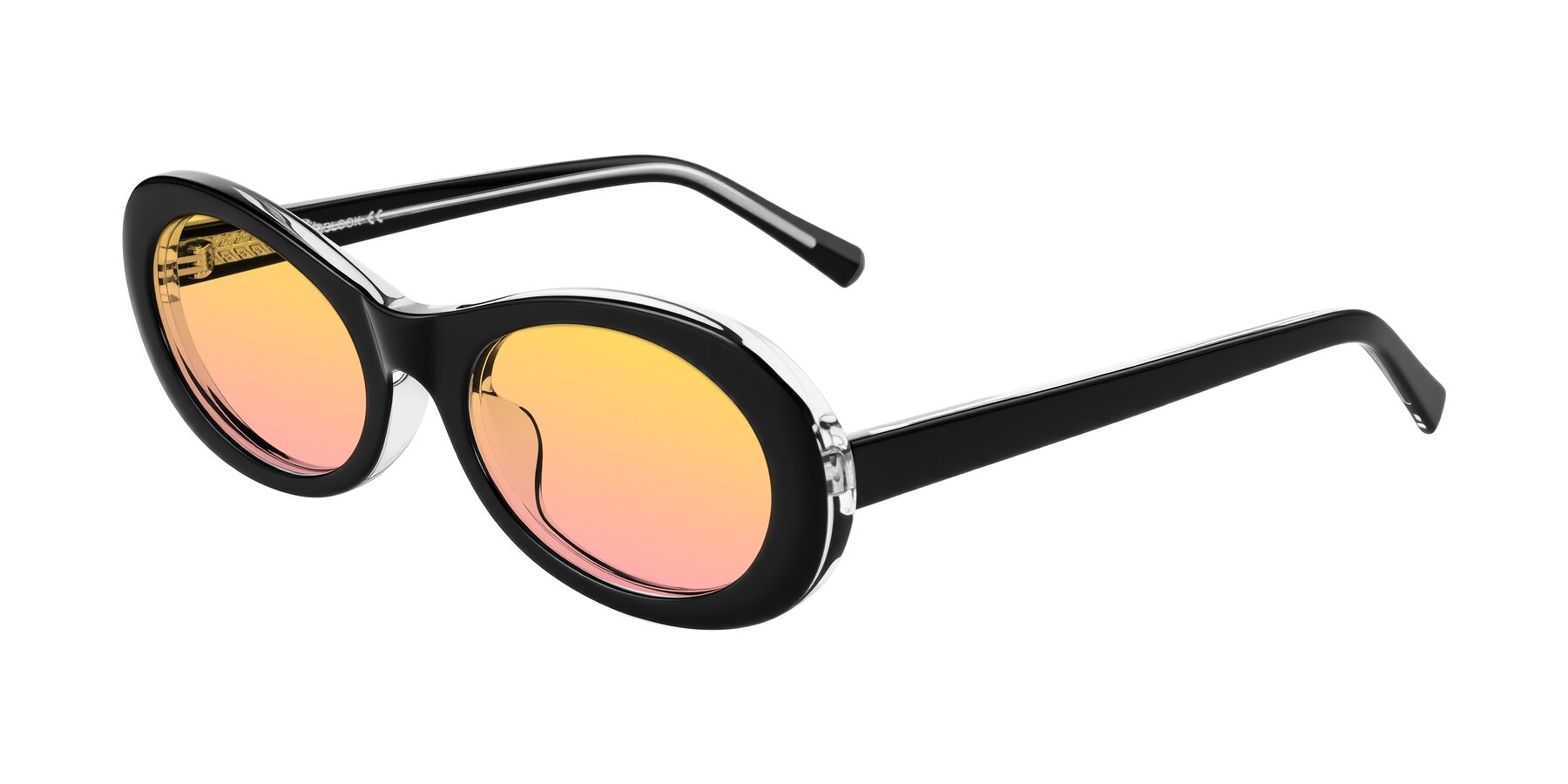 Angle of Layo in Black/Clear with Yellow / Pink Gradient Lenses