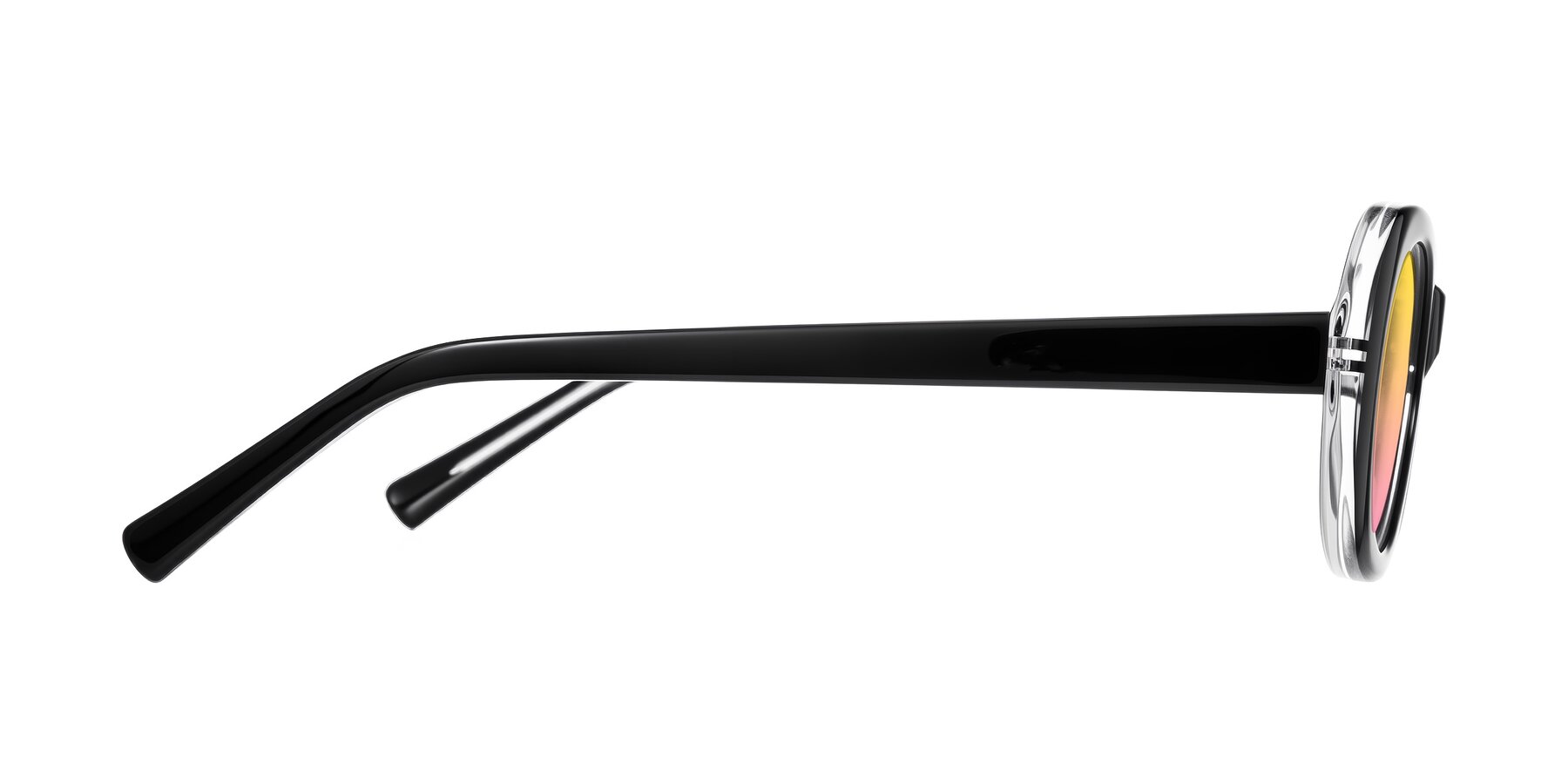 Side of Layo in Black/Clear with Yellow / Pink Gradient Lenses