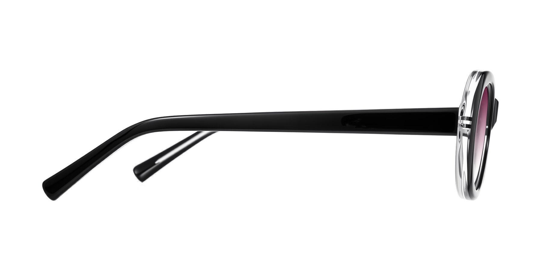 Side of Layo in Black/Clear with Wine Gradient Lenses
