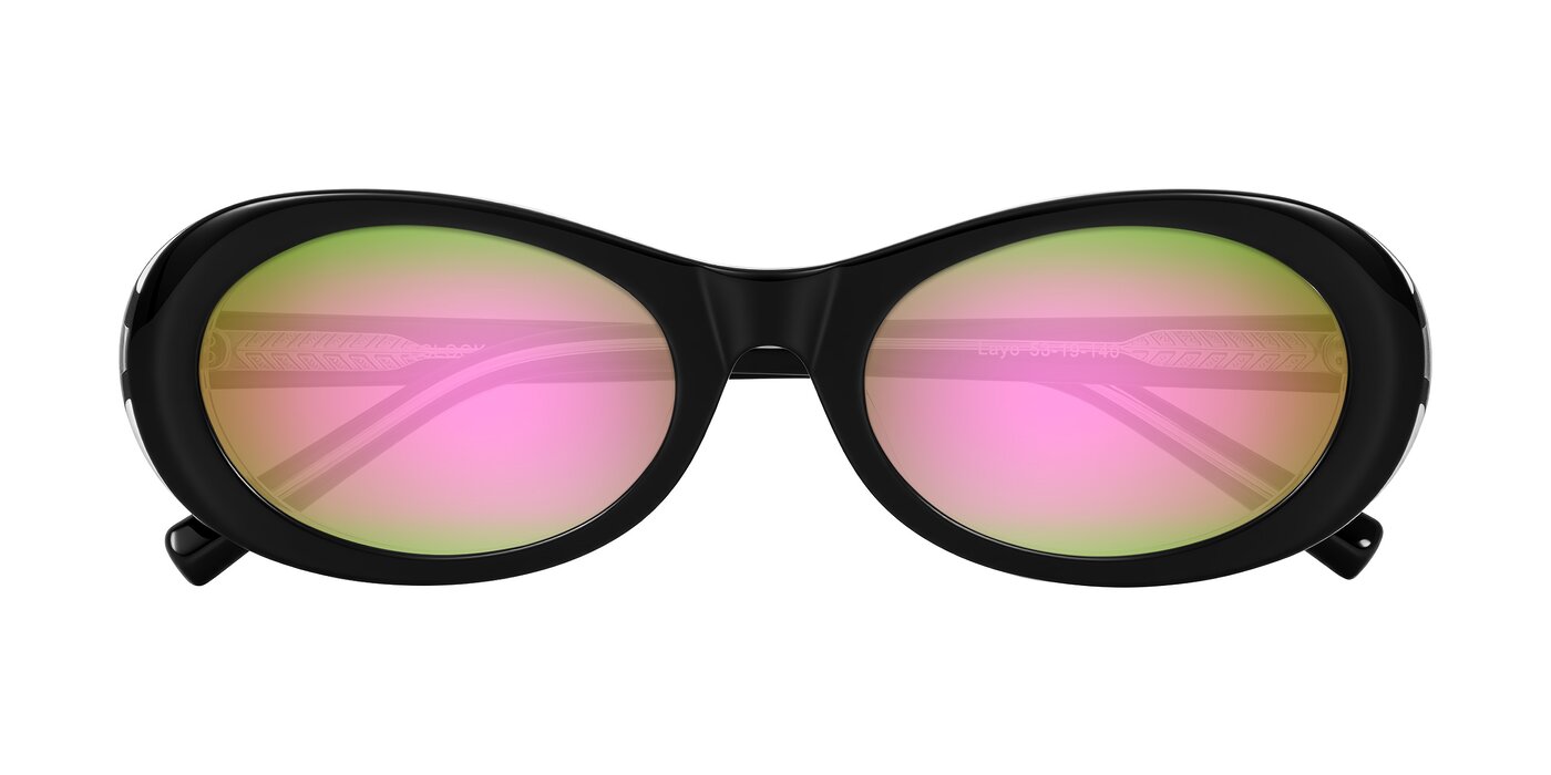 Layo - Black/Clear Flash Mirrored Sunglasses