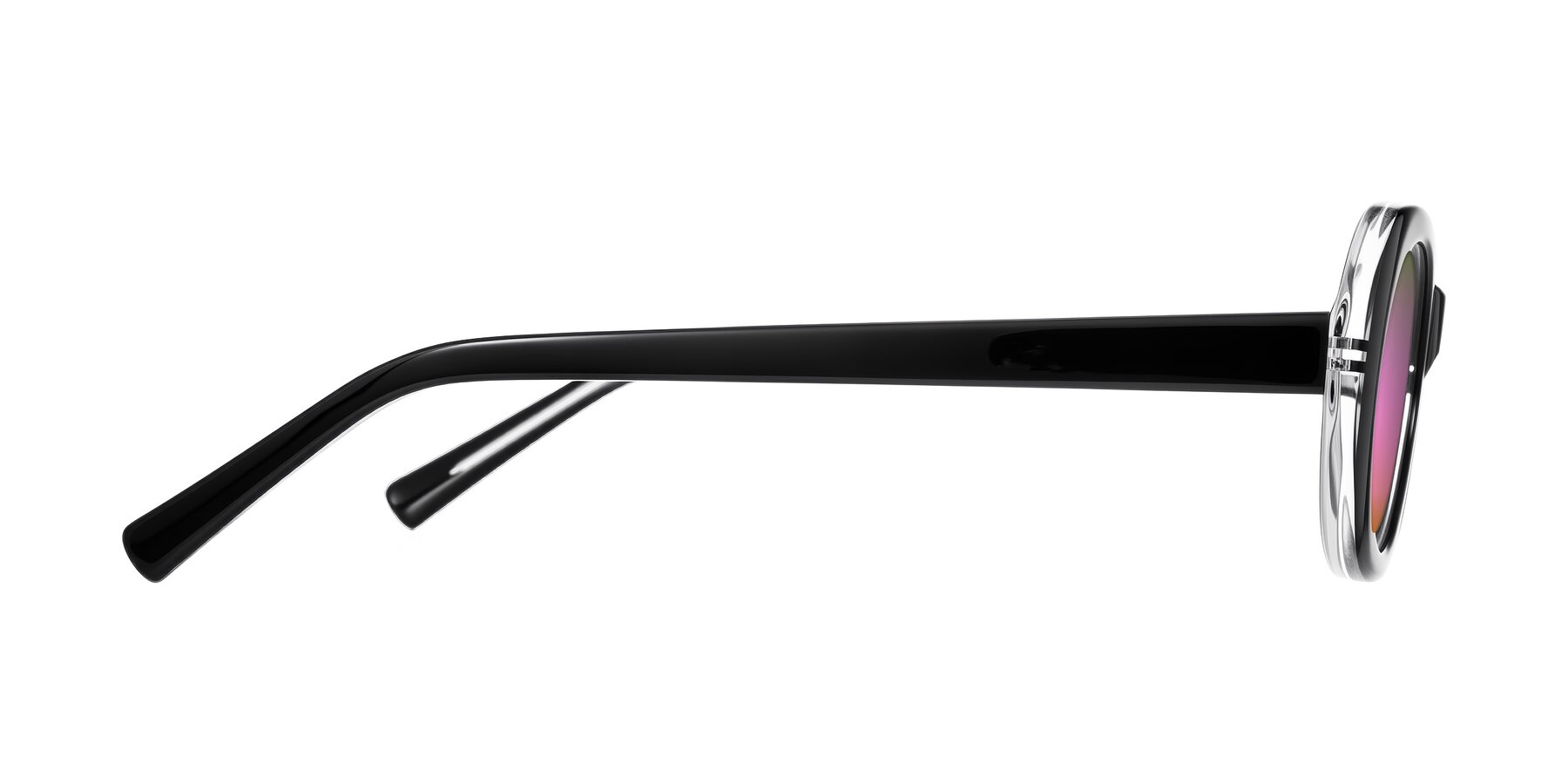 Side of Layo in Black/Clear with Pink Mirrored Lenses