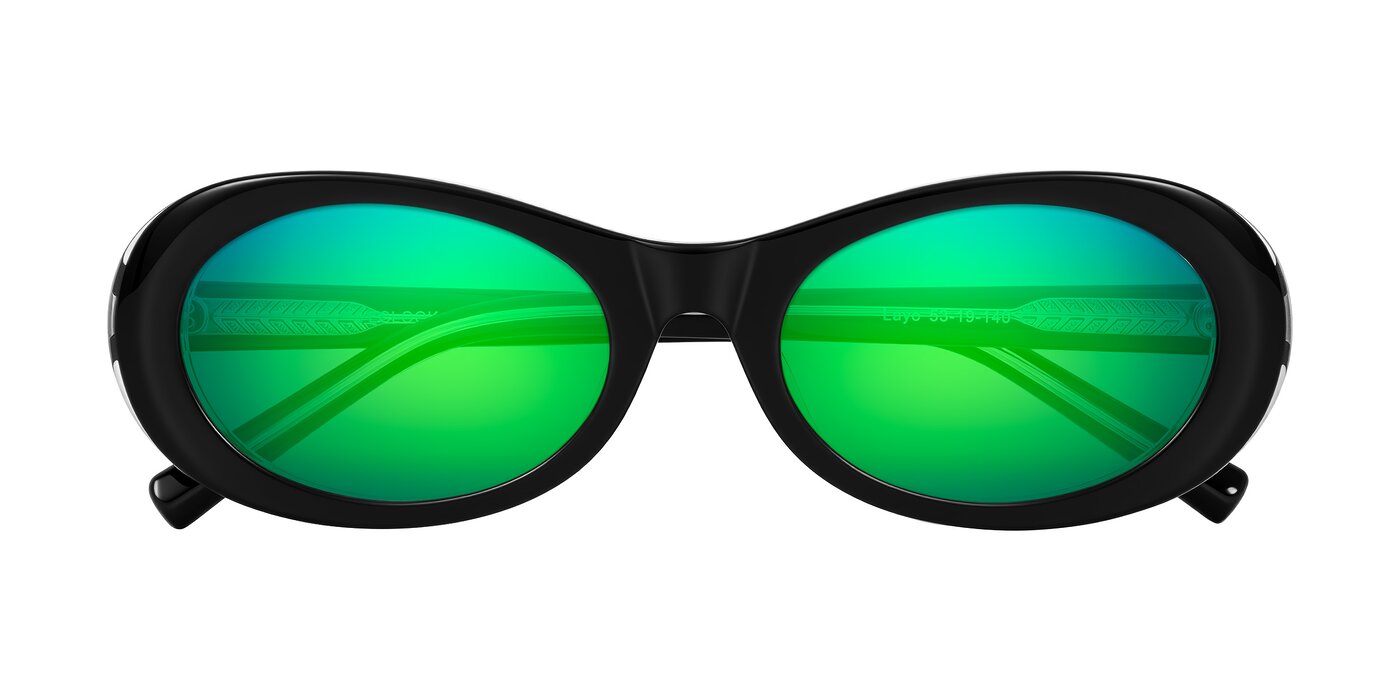 Layo - Black/Clear Flash Mirrored Sunglasses
